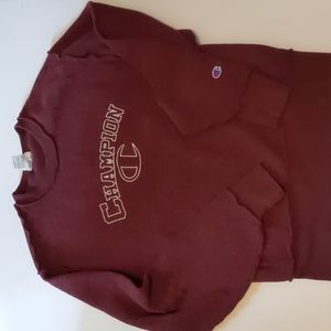 Champion Sweatshirt logo reverse weave oversized Medium wine burgundy